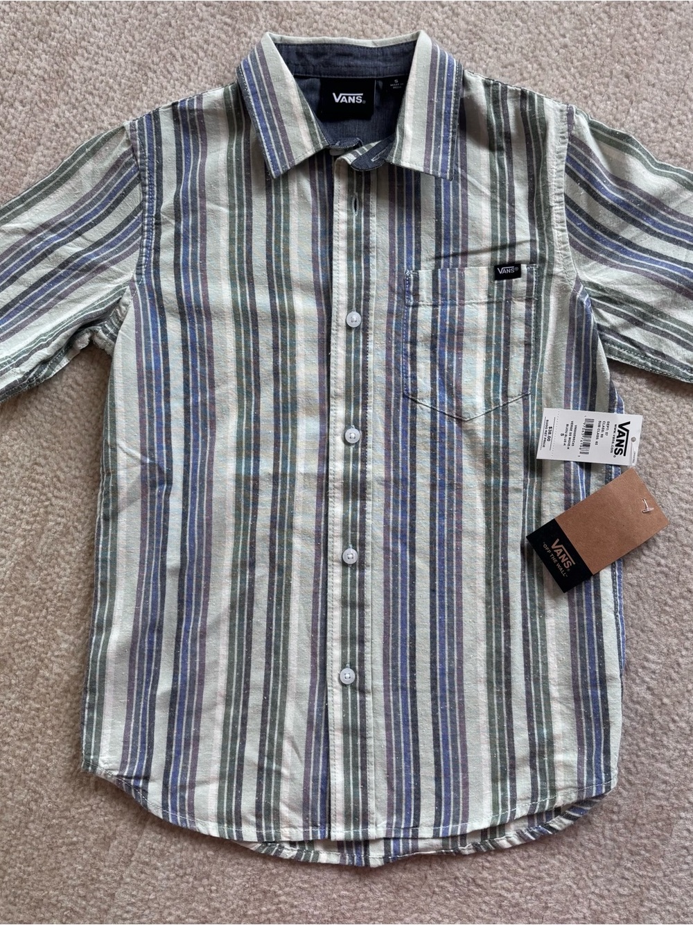 Vans Multicolor Striped Short-Sleeve Button-Down Shirt